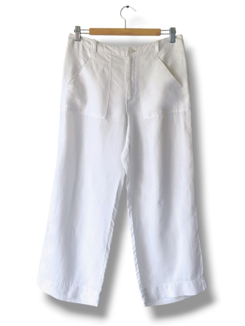 Linden Hill High Rise Wide Leg White Linen Pants Size 6